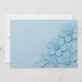 Tarjeta De Agradecimiento Elegantes flores azules 3D sobre fondo suave, crea