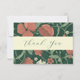 Tarjeta De Agradecimiento Elegantes flores y enredaderas