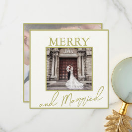 Tarjeta De Agradecimiento Elegantes Fotos de Bodas Alegres & Casados 2