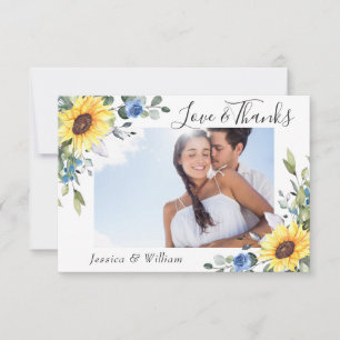 Tarjeta De Agradecimiento Elegantes girasoles Eucalyptus Greenerenery 2 FOTO