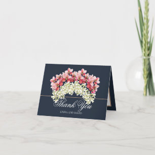 Tarjeta De Agradecimiento Elegantes guirnaldas de orquídeas rosadas y crema