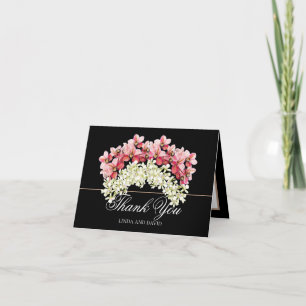 Tarjeta De Agradecimiento Elegantes guirnaldas de orquídeas rosadas y crema 