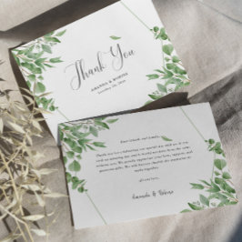 Tarjeta De Agradecimiento Elegantes hojas de eucalipto