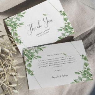 Tarjeta De Agradecimiento Elegantes hojas de eucalipto