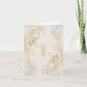 Tarjeta De Agradecimiento Elegantes Hojas Florales Botánicas Tropicales Agra