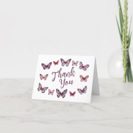 Tarjeta De Agradecimiento Elegantes Mariposas Fiesta de Regalos para Novia P