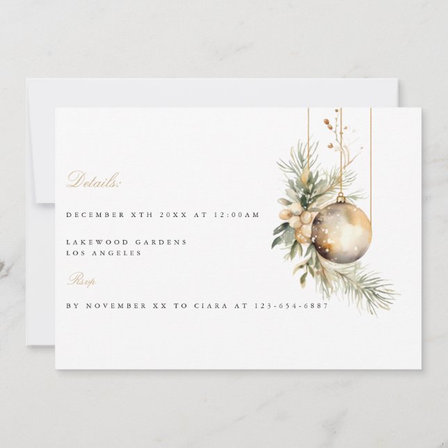 Tarjeta De Agradecimiento Elegantes Navidades Carta de Ensayos Florales (Reverso)