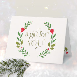 Tarjeta De Agradecimiento Elegantes Navidades con certificado de regalo