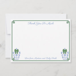 Tarjeta De Agradecimiento Elegantes Navidades de Chinoiserie Baby Shower Pho