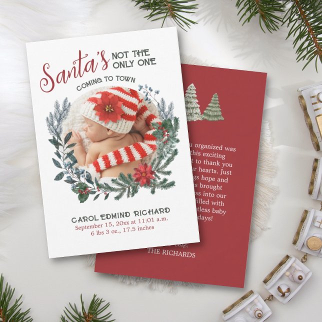 Tarjeta De Agradecimiento Elegantes Navidades de Nacimientos Foto Baby Showe (Subido por el creador)