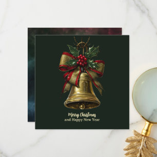 Tarjeta De Agradecimiento Elegantes Navidades de oro se amordazan con el Fes