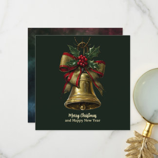Tarjeta De Agradecimiento Elegantes Navidades de oro se amordazan con el Fes
