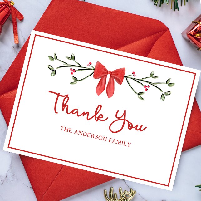 Tarjeta De Agradecimiento Elegantes Navidades familiares personalizados de o (Subido por el creador)
