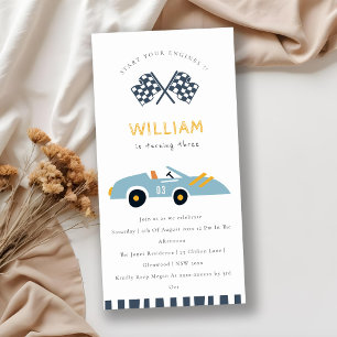 Tarjeta De Agradecimiento Elegantes niños de autos de carreras de cualquier 