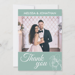 Tarjeta De Agradecimiento Elegantes orquídeas floral moderna boda