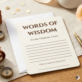Tarjeta De Agradecimiento Elegantes Palabras de Sabiduría de Nombre Personal