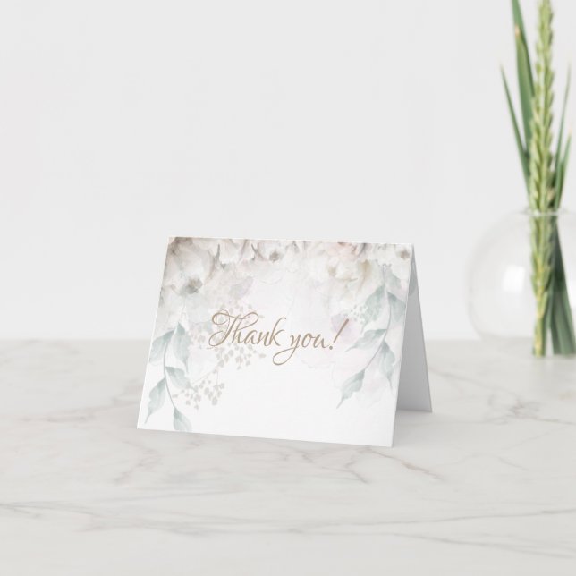 Tarjeta de agradecimiento| Elegantes Peonías alaba (Anverso)