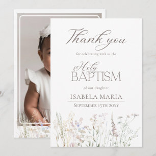 Tarjeta De Agradecimiento Elegantes Pequeñas Flores Silvestres Foto de Bauti
