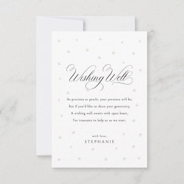 Tarjeta De Agradecimiento Elegantes Perlas Deseando Bien Card (Anverso)