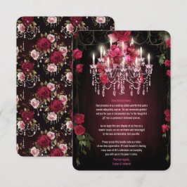 Tarjeta De Agradecimiento Elegantes Rosas florales de Borgoña Boda de candel