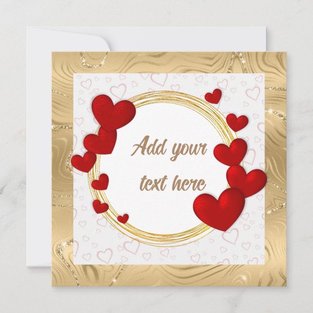 Tarjeta De Agradecimiento Elegantes San Valentín, amor, Boda de aniversario (Anverso)