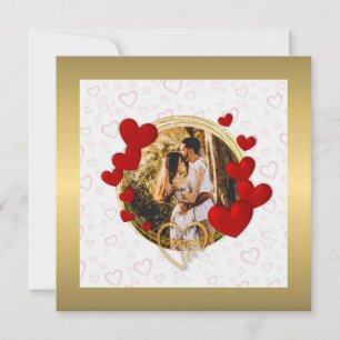 Tarjeta De Agradecimiento Elegantes San Valentines, Amor, Corazón Rojo de An
