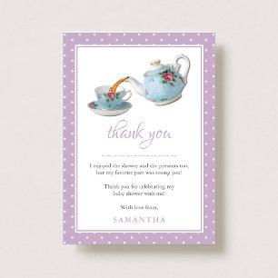 Tarjeta De Agradecimiento Elegantes teacups Baby Shower Tea Fiesta