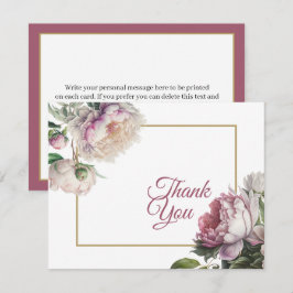 Tarjeta De Agradecimiento Elegantes tonos rosa y blanco floral