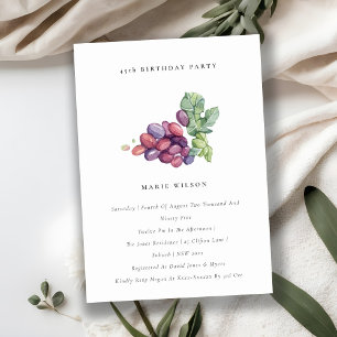 Tarjeta De Agradecimiento Elegantes Uvas Leafy Invitan a cualquier Aniversar