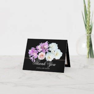 Tarjeta De Agradecimiento Elegantes y Hermosas Rosas y Crocus Gracias