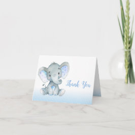 Tarjeta De Agradecimiento Elephant Baby Shower Gracias Cards Boy Blue