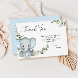 Tarjeta De Agradecimiento Elephant Boy Baby Shower