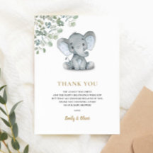Elephant Greenery Gender Neutral Baby Shower