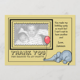 Tarjeta De Agradecimiento Elephant Photo Gracias