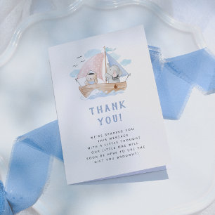 Tarjeta De Agradecimiento Elephant Sailboat Baby Shower Gracias