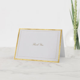 Tarjeta De Agradecimiento Elevated Gold Ivory Modern Classic Formal Wedding