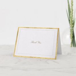 Tarjeta De Agradecimiento Elevated Gold Pearl Modern Classic Formal Wedding