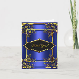 Tarjeta de agradecimiento Elite elegante azul negr