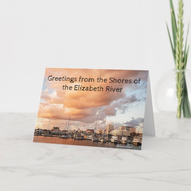 Tarjeta De Agradecimiento Elizabeth River Sunset (Anverso)