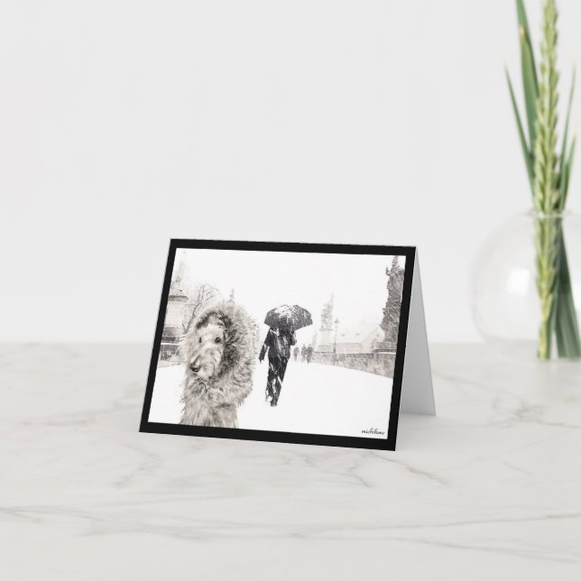 Tarjeta De Agradecimiento Ella Bella Banana en el puente Carlos, Praga (Anverso)