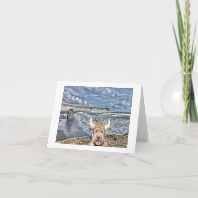 Tarjeta De Agradecimiento Ella Bella Banana Islandia, vista al mar (Anverso)
