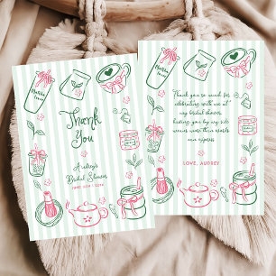 Tarjeta De Agradecimiento Ella Encontró Su Boda Perfecta de Matcha Verde