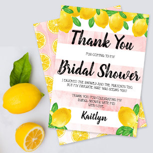 Tarjeta De Agradecimiento Ella Encontró Su Limonada Bridal Shower