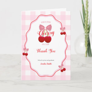 Tarjeta De Agradecimiento Ella Es La Cereza En La Parte Superior Rosa Bridal