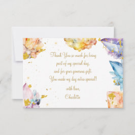 Tarjeta De Agradecimiento Ella es un color acuático del Chica Crystals de Cu