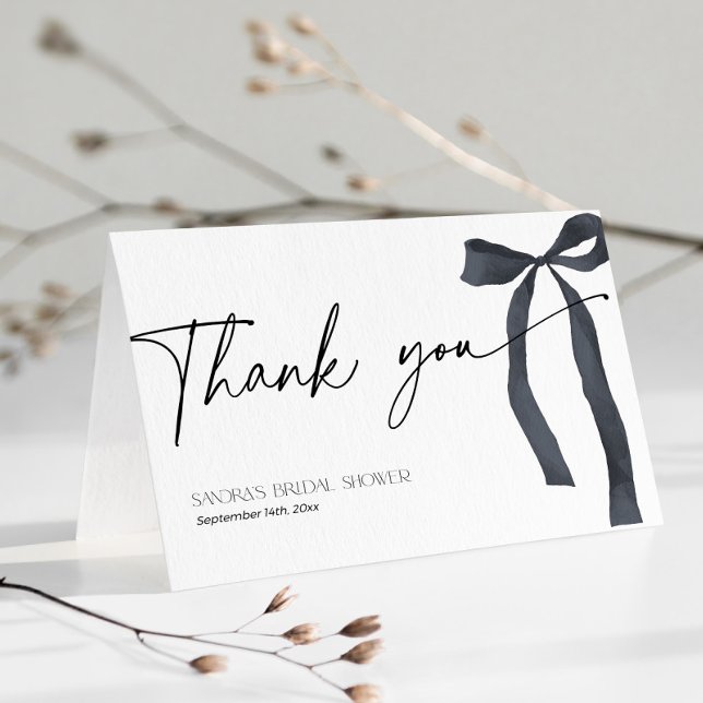 Tarjeta De Agradecimiento Ella está atando el nudo Gótico Black Bow Bridal S (Subido por el creador)