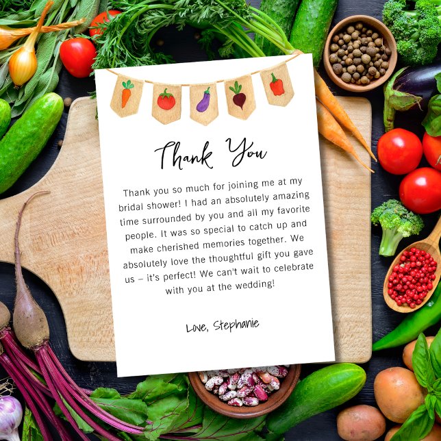 Tarjeta De Agradecimiento Ella está fresca fuera del mercado Vegetales Ducha (Subido por el creador)