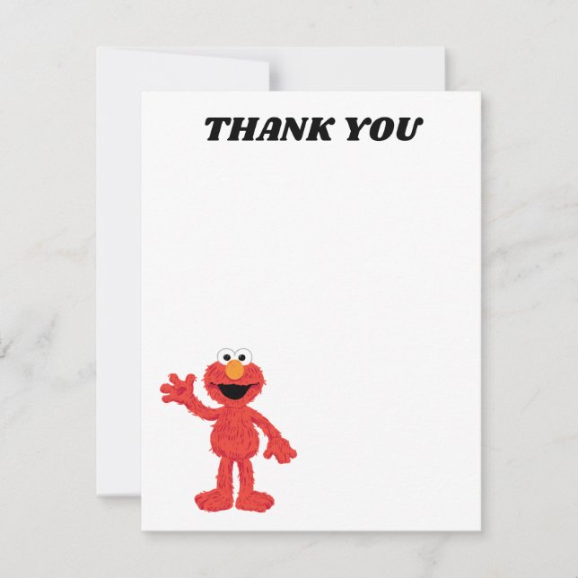Tarjeta De Agradecimiento Elmo simple 1er cumpleaños (Anverso)