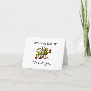 Tarjeta De Agradecimiento Emblema Crest Fleur de Lis Torre del León C