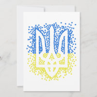 Emblema ucraniano trident tryzub esparce corazones